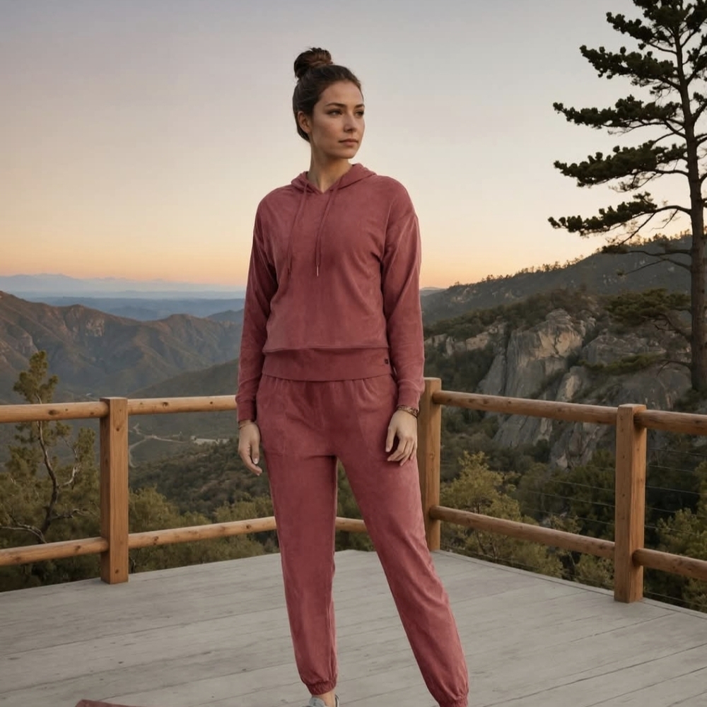 MARIKA 2 Piece SOFT PLUSH Double Knit Sweatsuit Tracksuit Raegan Hoodie Jogger L
